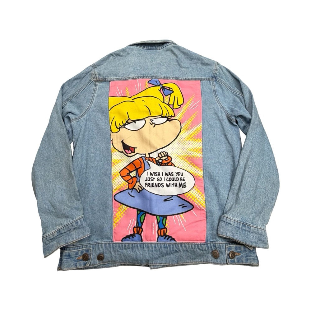 Nickelodeon Rugrats Jacket Unisex M Light Blue Angelica Pickles Cotton Kidcore